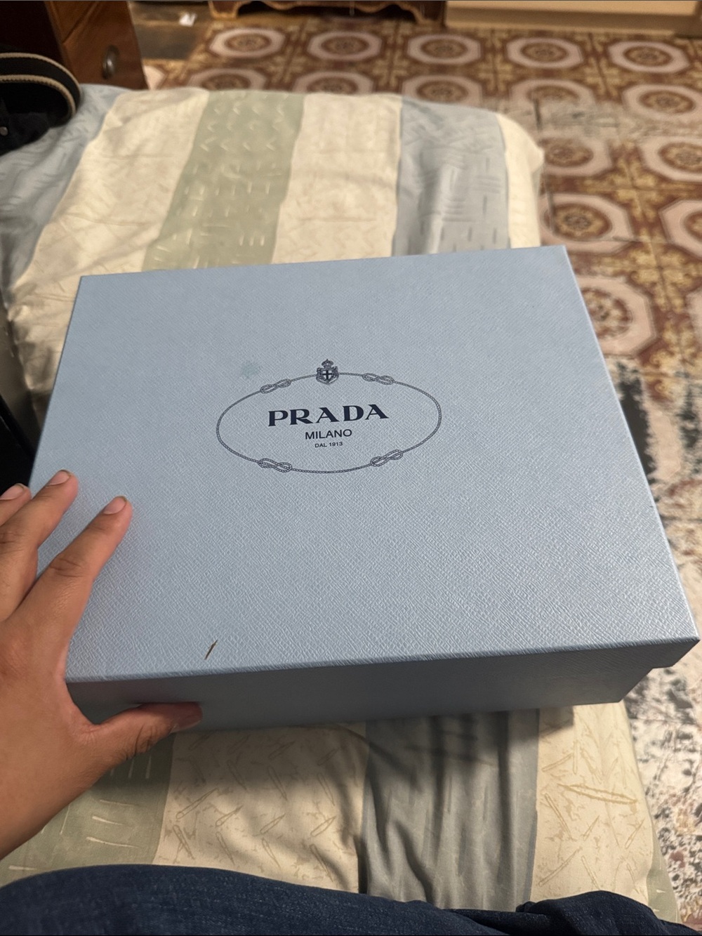 Prada Pale Blue Saffiano Logo Box
